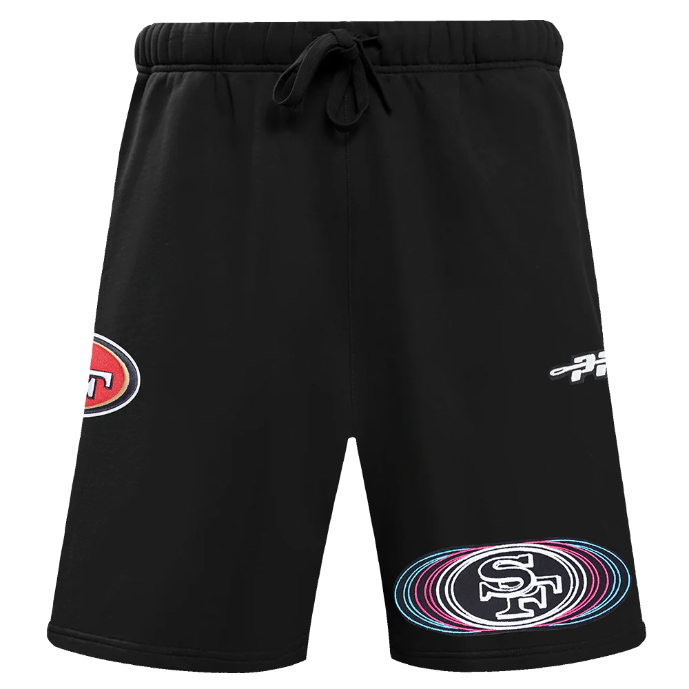 NFL SAN FRANCISCO 49ERS ECHO LOGO MEN'S FLEECE SHORT (BLACK) - Image 2