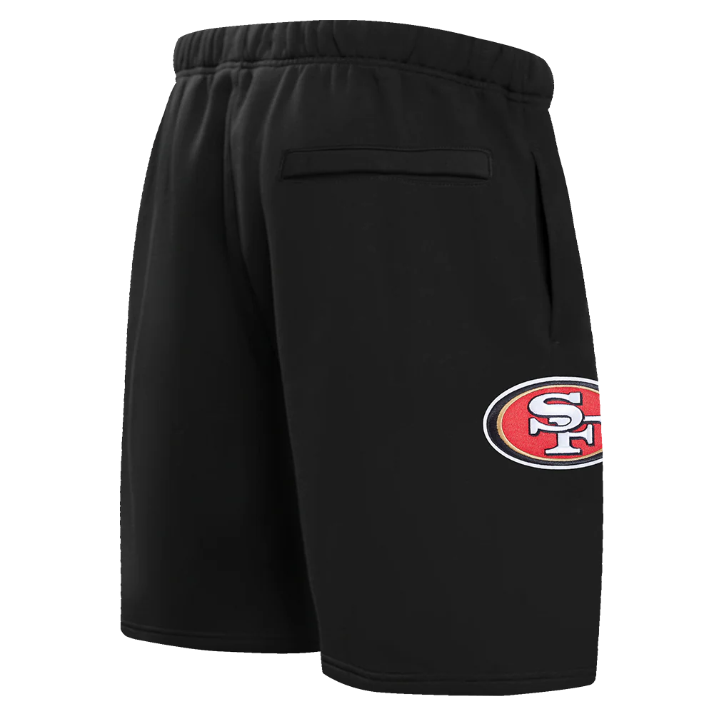 NFL SAN FRANCISCO 49ERS ECHO LOGO MEN'S FLEECE SHORT (BLACK) - Image 3