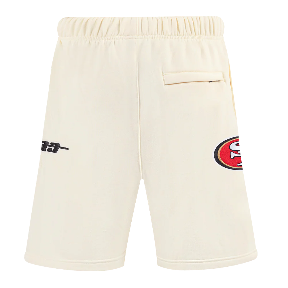 NFL SAN FRANCISCO 49ERS ECHO LOGO MEN'S FLEECE SHORT (EGGSHELL) - Image 4