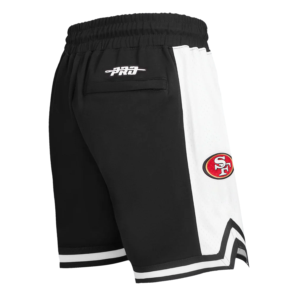 NFL SAN FRANCISCO 49ERS LETTERMAN MEN'S ATHLETIC SHORT (BLACK) - Image 5
