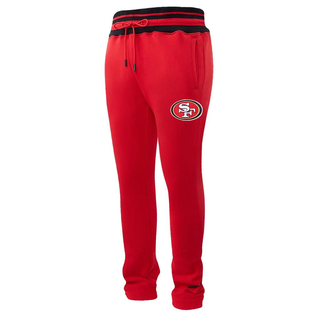 NFL SAN FRANCISCO 49ERS SCRIPT TAIL MEN'S RIB FLEECE SWEATPANT (RED/BLACK) - Image 7