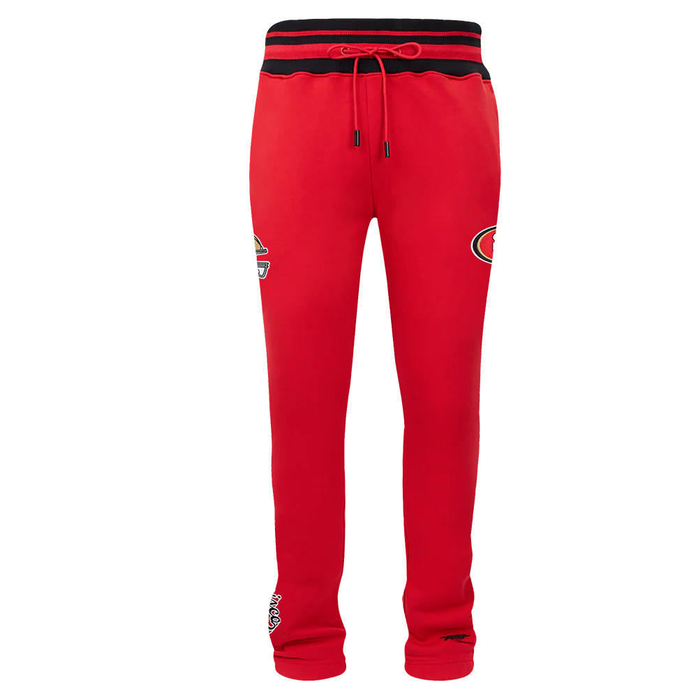 NFL SAN FRANCISCO 49ERS SCRIPT TAIL MEN'S RIB FLEECE SWEATPANT (RED/BLACK) - Image 8