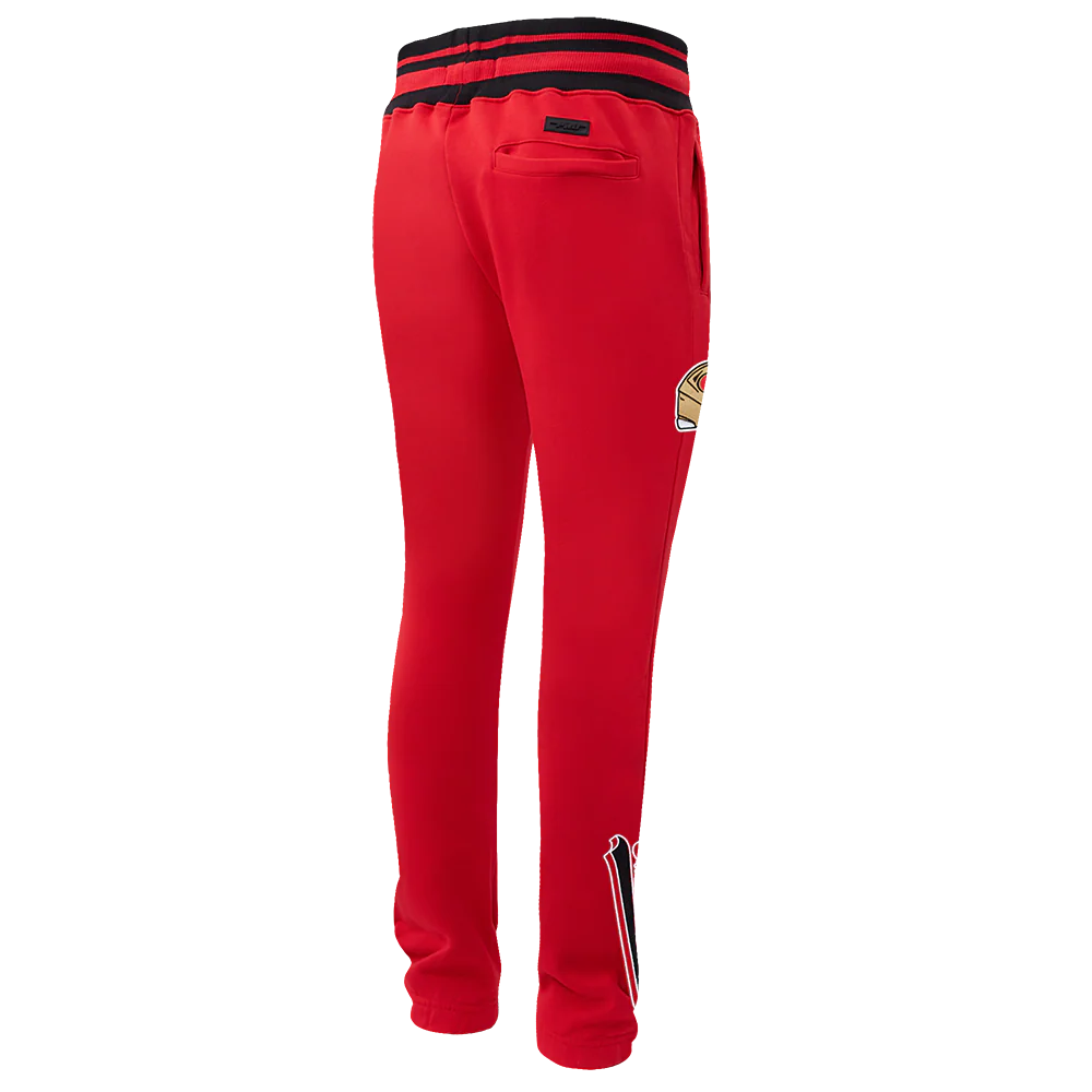NFL SAN FRANCISCO 49ERS SCRIPT TAIL MEN'S RIB FLEECE SWEATPANT (RED/BLACK) - Image 9