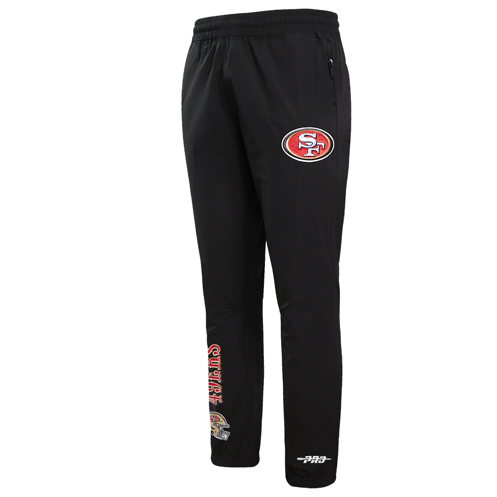 NFL SAN FRANCISCO 49ERS CLASSIC WIND SUIT MEN'S WOVEN PANT (BLACK)