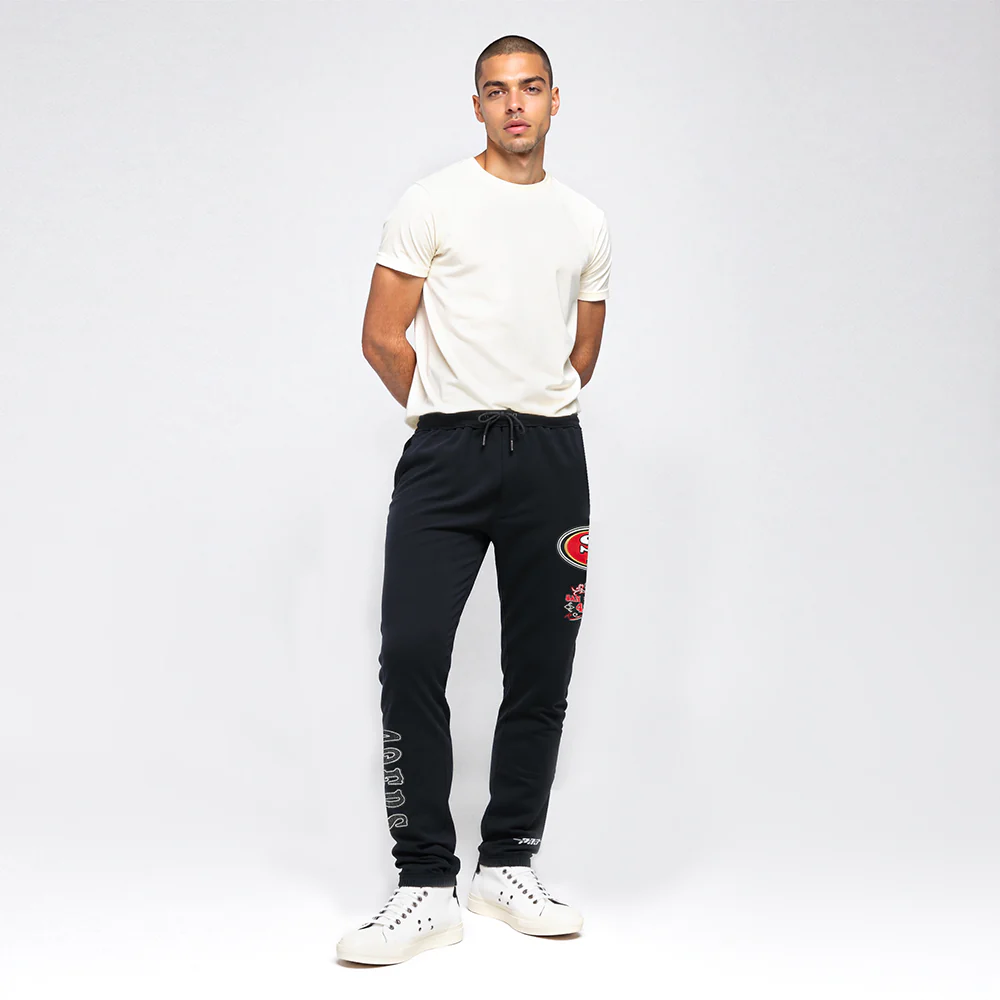 NFL SAN FRANCISCO 49ERS REBEL ATHLETICS MEN'S FLC SWEATPANT (BLACK) - Image 5