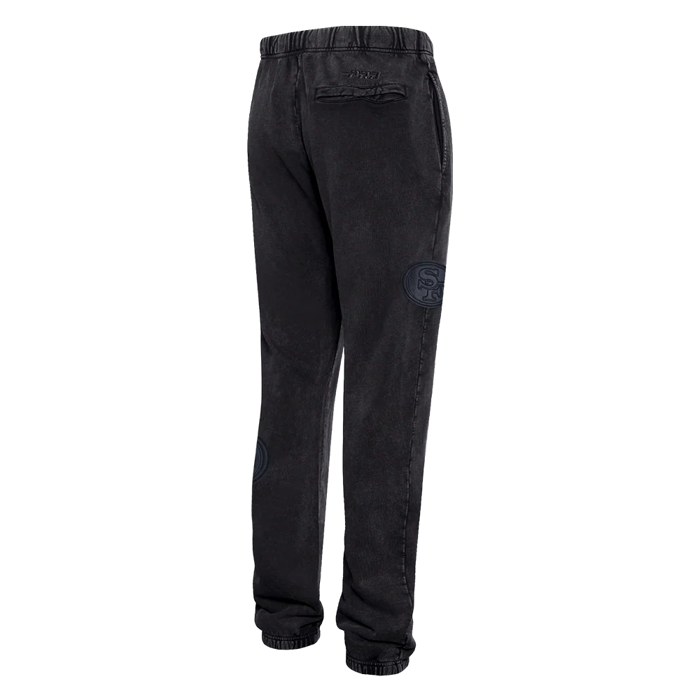 NFL SAN FRANCISCO 49ERS WASHED VANGUARD MEN'S ENZYME WASH RELAXED FT (WASHED BLACK) - Image 11