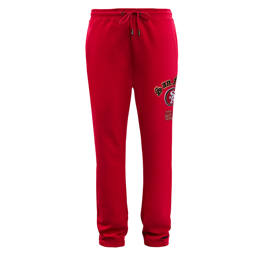 NFL SAN FRANCISCO 49ERS OLD ENGLISH MEN'S SWEATPANT (RED) - Image 2