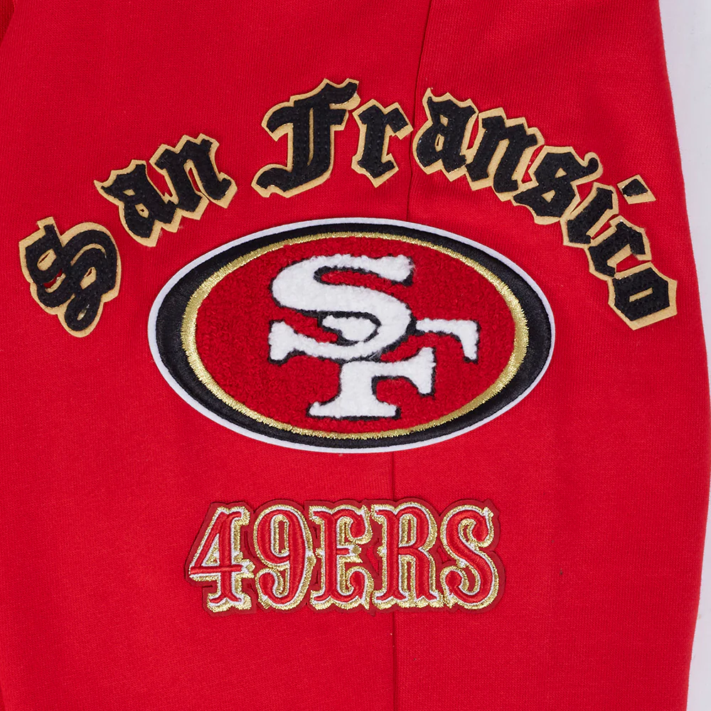 NFL SAN FRANCISCO 49ERS OLD ENGLISH MEN'S SWEATPANT (RED) - Image 5