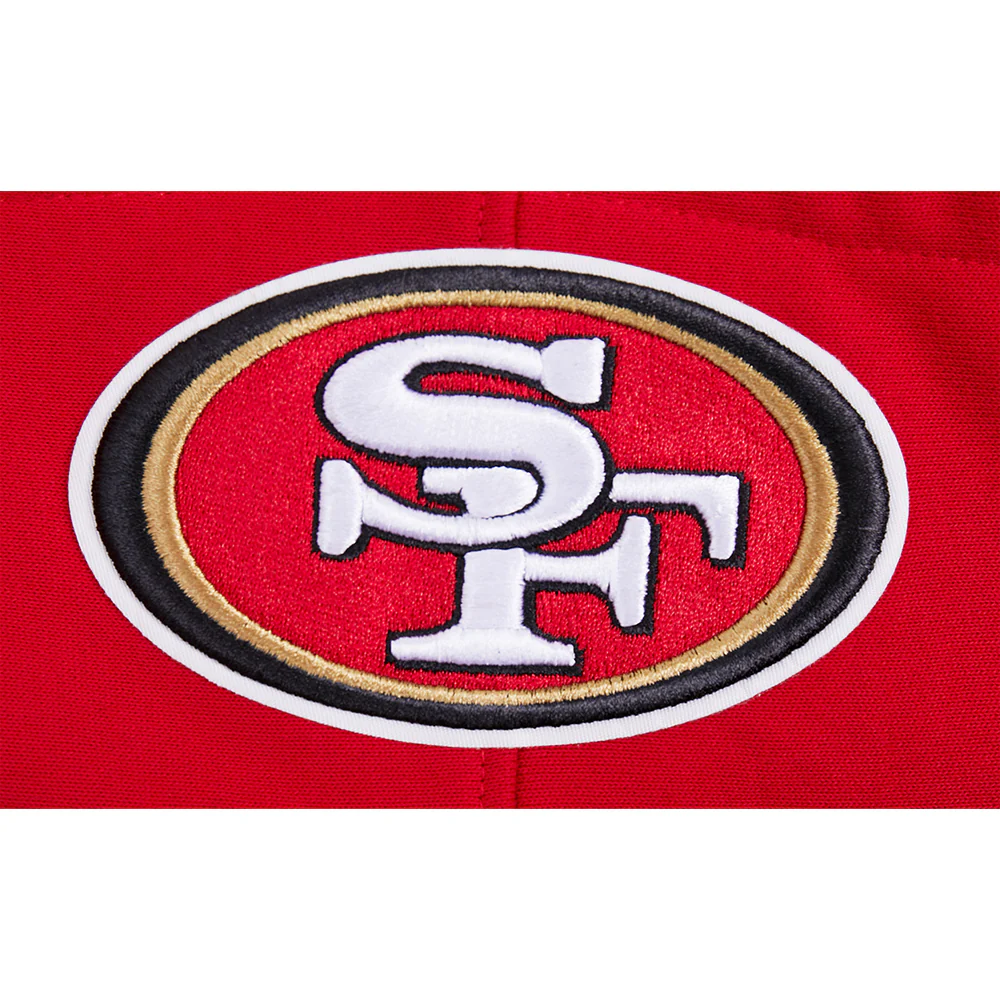 NFL SAN FRANCISCO 49ERS SCRIPT TAIL MEN'S RIB FLEECE PULLOVER HOODIE (RED/BLACK) - Image 12