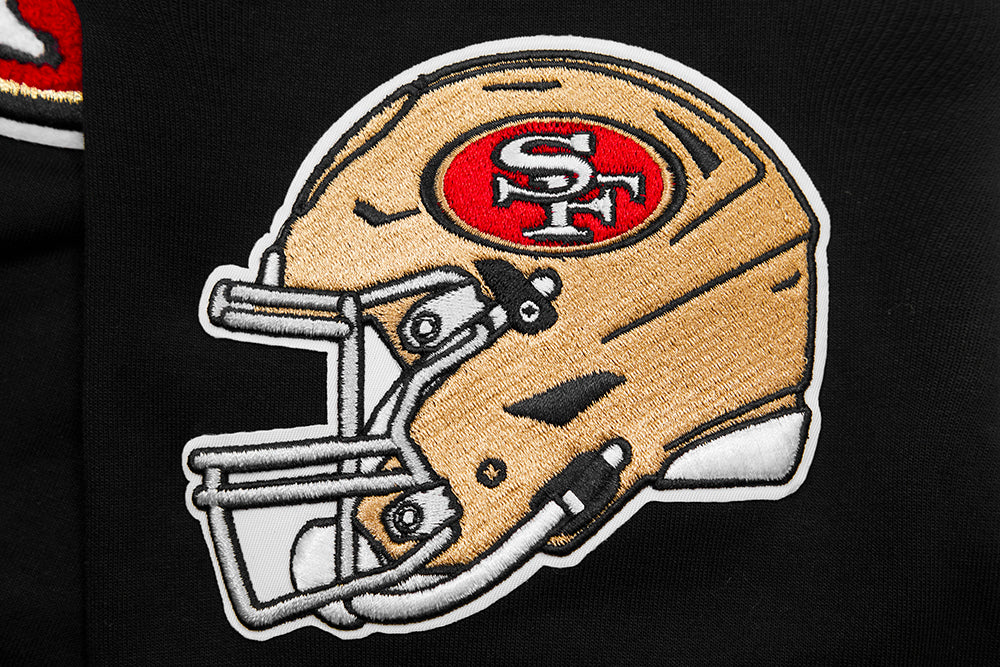 NFL SAN FRANCISCO 49ERS CLASSIC CHENILLE DOUBLE KNIT PULLOVER HOODIE (BLACK) - Image 13