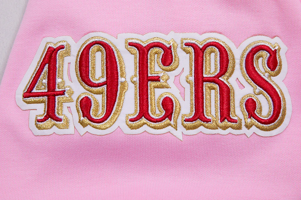 NFL SAN FRANCISCO 49ERS CLASSIC CHENILLE DOUBLE KNIT PULLOVER HOODIE (PINK) - Image 7