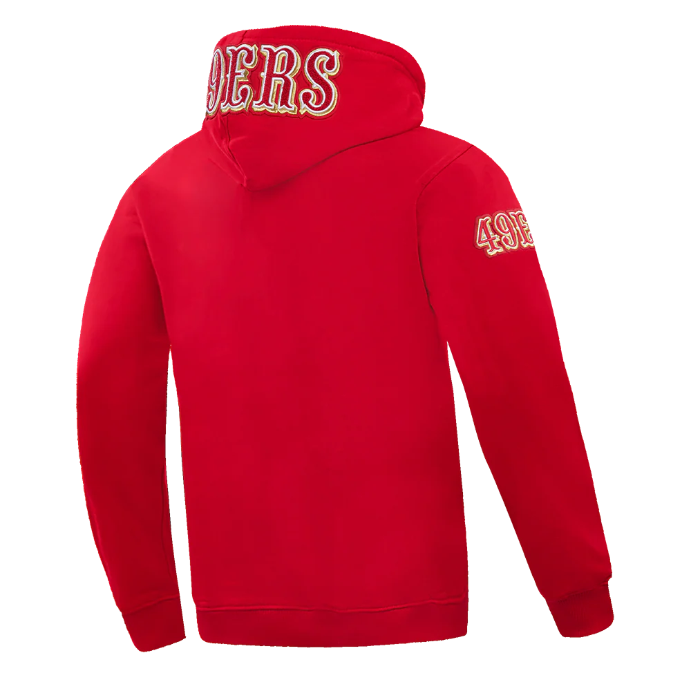 NFL SAN FRANCISCO 49ERS CLASSIC CHENILLE DOUBLE KNIT PULLOVER HOODIE (RED) - Image 4