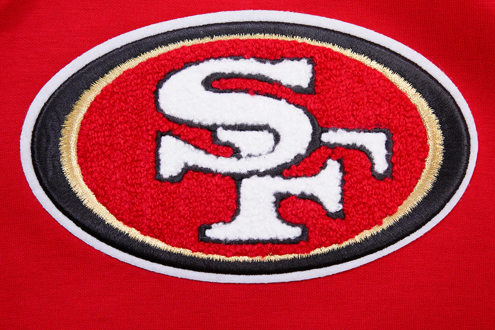 NFL SAN FRANCISCO 49ERS CLASSIC CHENILLE DOUBLE KNIT PULLOVER HOODIE (RED) - Image 7