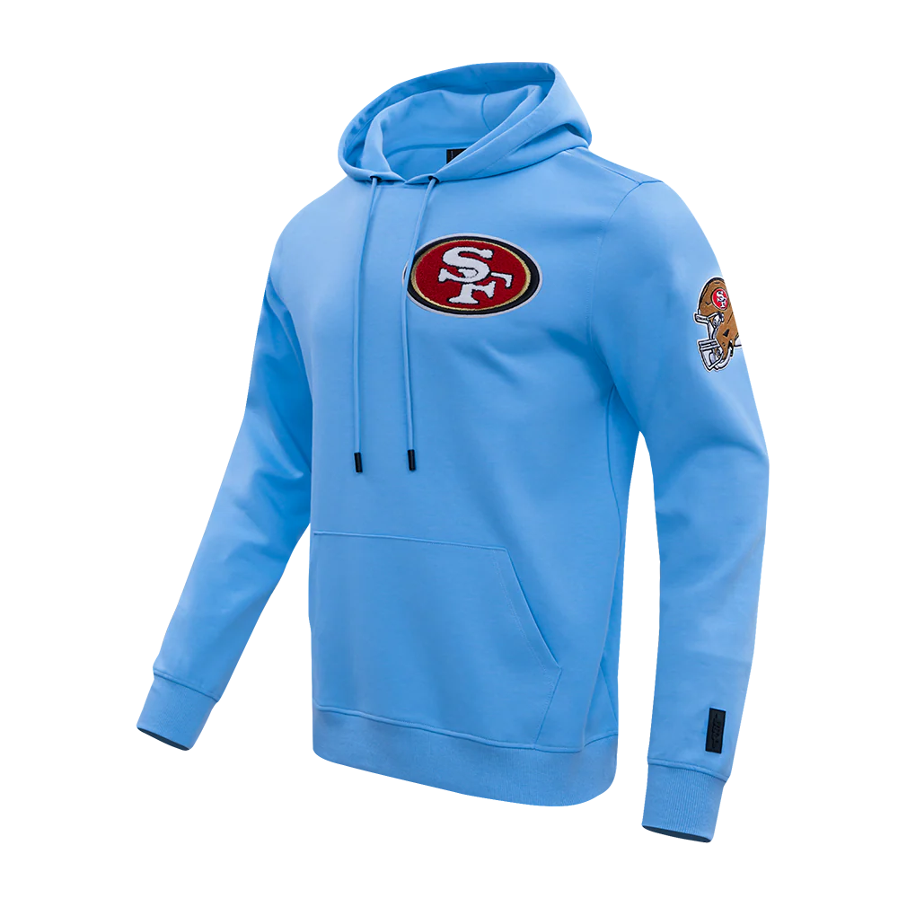 NFL SAN FRANCISCO 49ERS CLASSIC CHENILLE DOUBLE KNIT PULLOVER HOODIE (UNIVERSITY BLUE) - Image 2