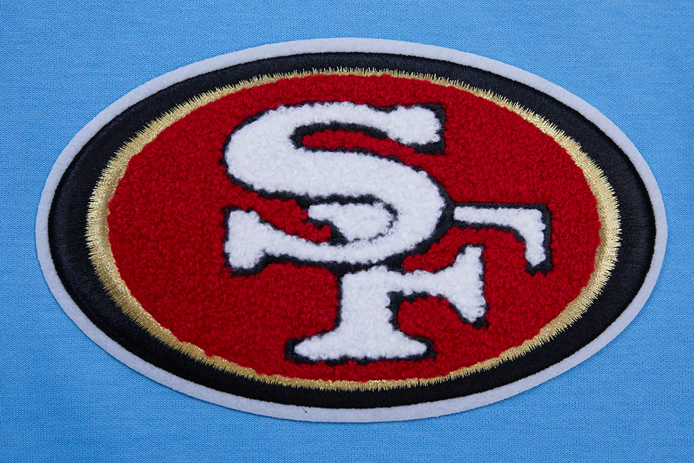 NFL SAN FRANCISCO 49ERS CLASSIC CHENILLE DOUBLE KNIT PULLOVER HOODIE (UNIVERSITY BLUE) - Image 6