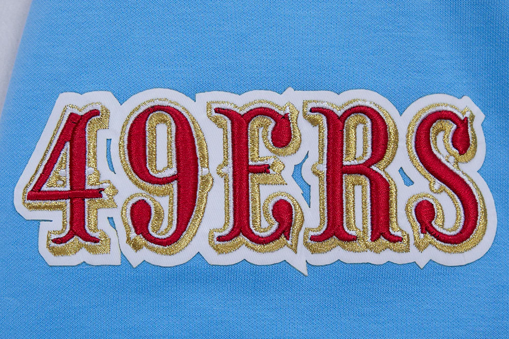 NFL SAN FRANCISCO 49ERS CLASSIC CHENILLE DOUBLE KNIT PULLOVER HOODIE (UNIVERSITY BLUE) - Image 7