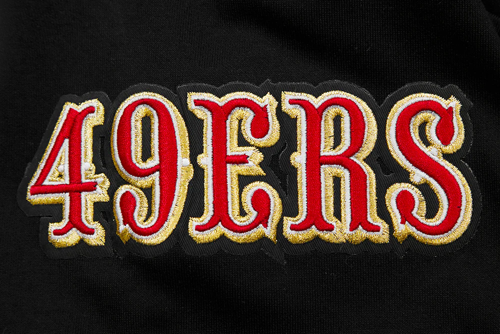 NFL SAN FRANCISCO 49ERS CLASSIC CHENILLE DOUBLE KNIT  FULL ZIP HOODIE (BLACK) - Image 10