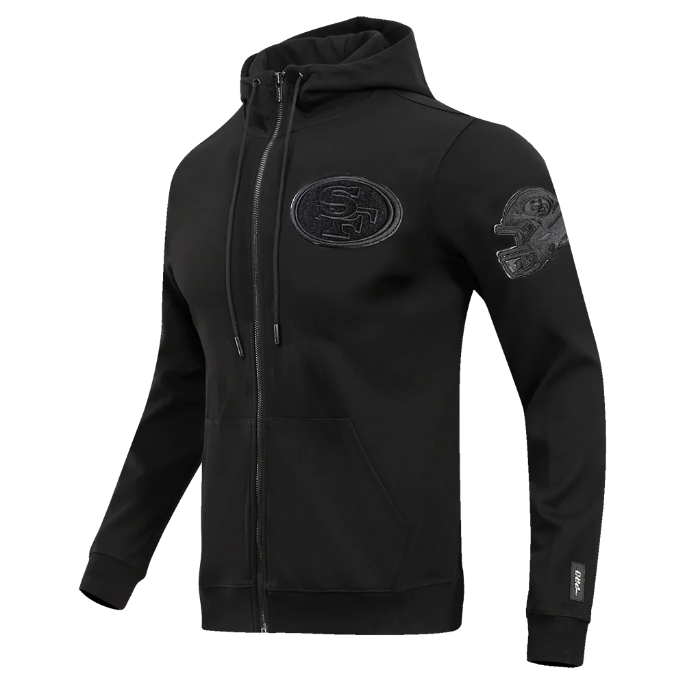 NFL SAN FRANCISCO 49ERS TRIPLE BLACK DK PO HOODIE (TRIPLE BLACK) - Image 2