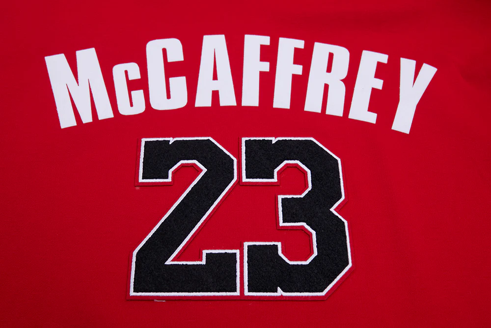 NFL SAN FRANCISCO 49ERS CHRISTIAN McCAFFREY #23 MEN'S PULLOVER HOODIE (RED) - Image 4