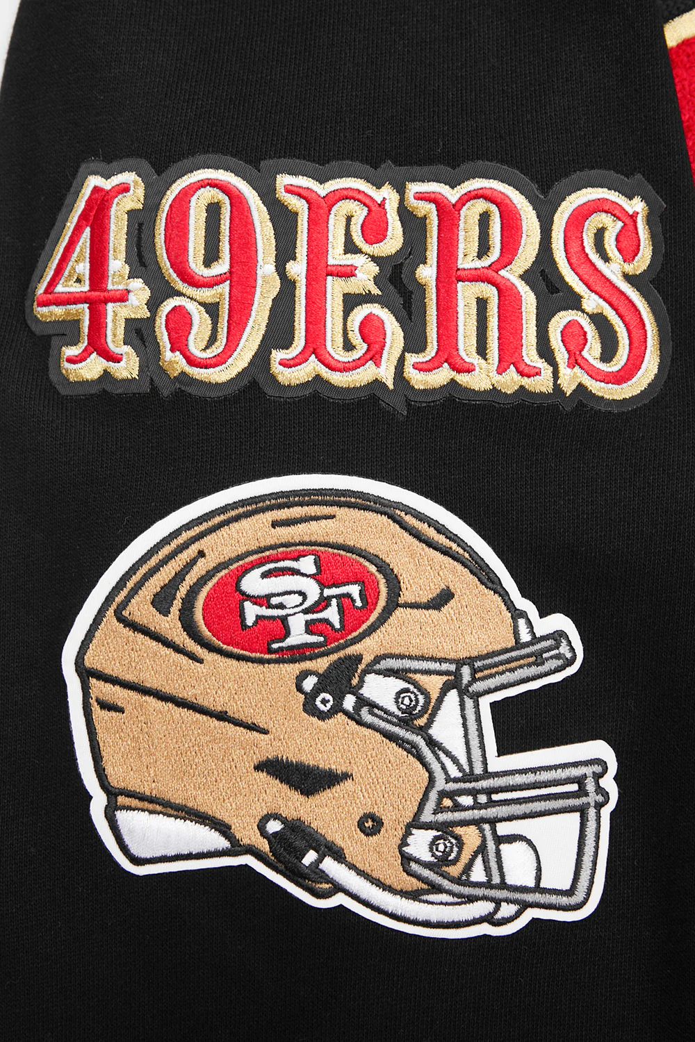 NFL SAN FRANCISCO 49ERS MASHUP MEN'S RIB PULLOVER HOODIE (BLACK/RED/BLACK) - Image 6