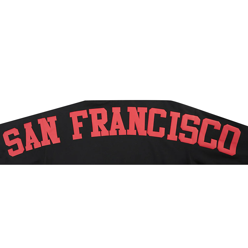 NFL SAN FRANCISCO 49ERS WINGSPAN MEN'S DROP SHOULDER FLEECE PULLOVER HOODIE (BLACK) - Image 7
