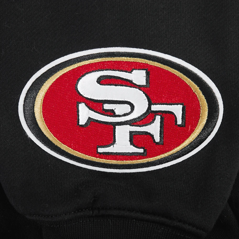 NFL SAN FRANCISCO 49ERS WINGSPAN MEN'S DROP SHOULDER FLEECE PULLOVER HOODIE (BLACK) - Image 8