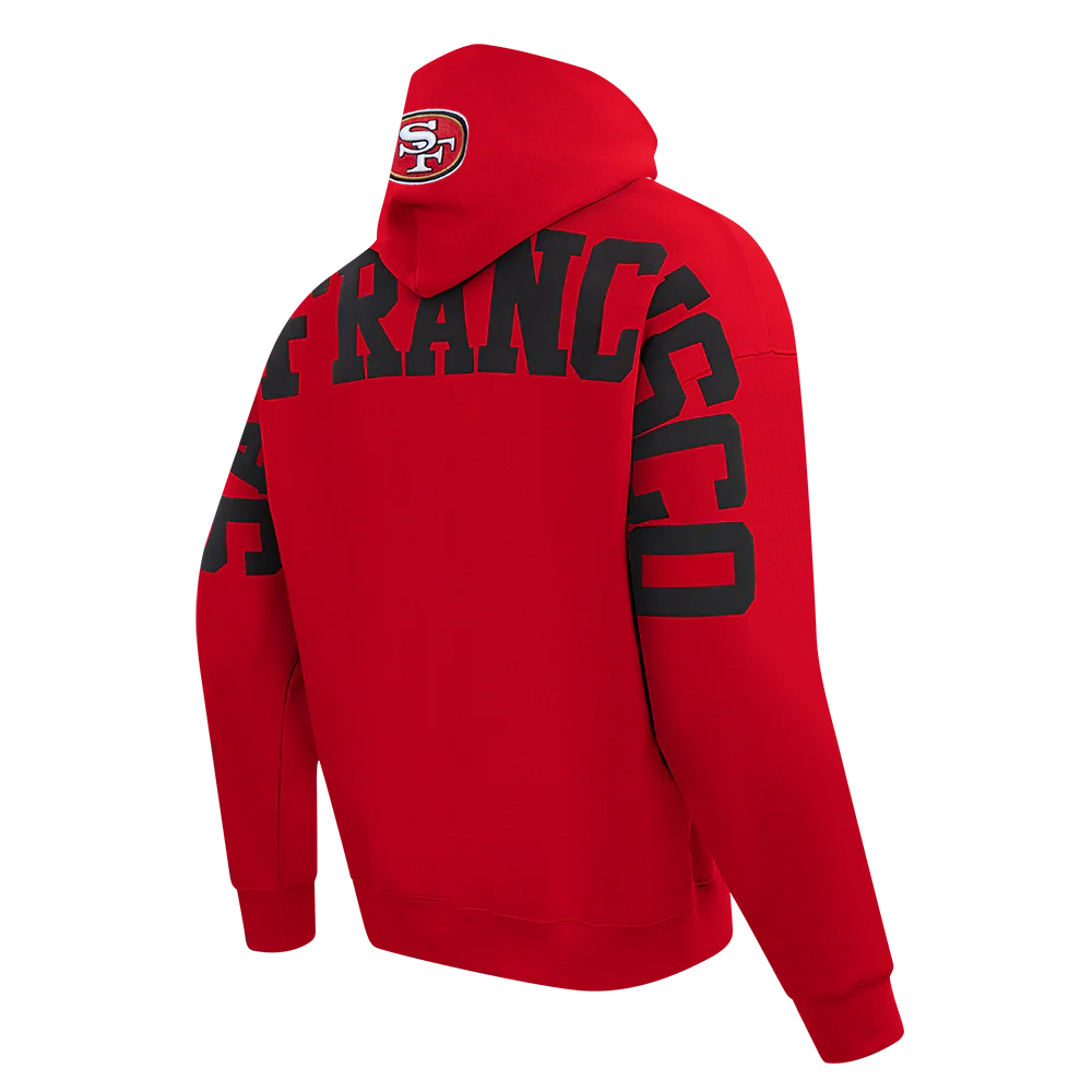 NFL SAN FRANCISCO 49ERS WINGSPAN MEN'S DROP SHOULDER FLC PO HOODIE (RED) - Image 4