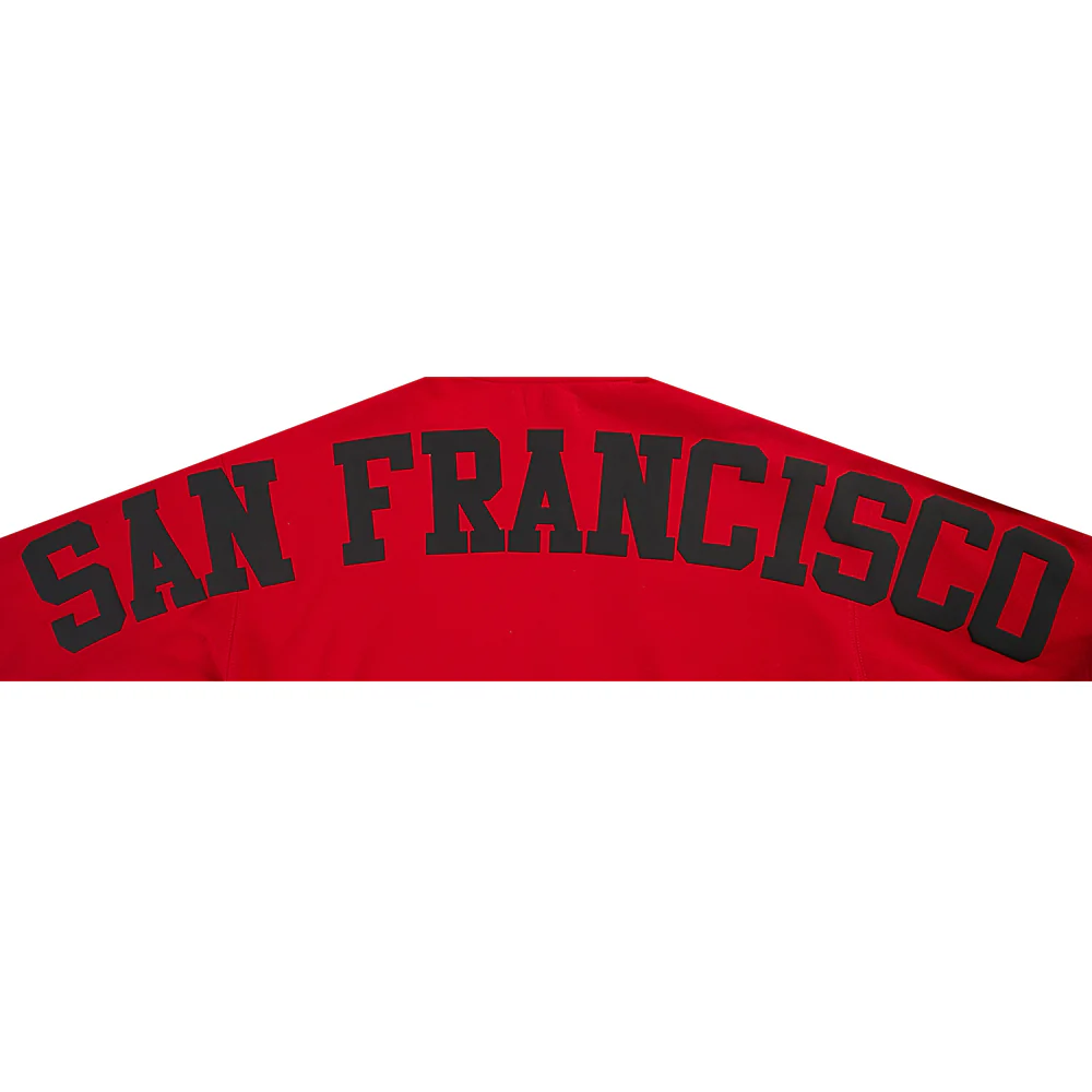 NFL SAN FRANCISCO 49ERS WINGSPAN MEN'S DROP SHOULDER FLC PO HOODIE (RED) - Image 5