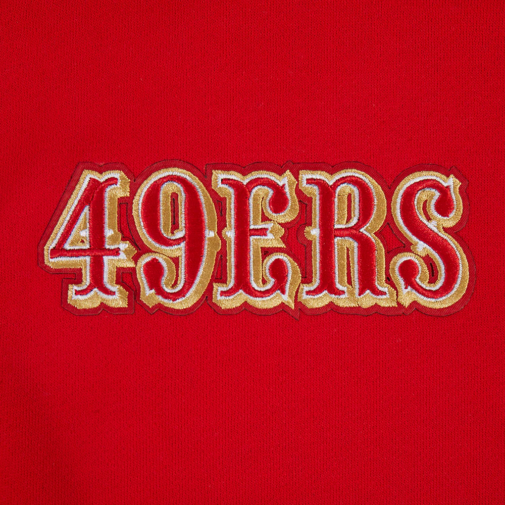 NFL SAN FRANCISCO 49ERS WINGSPAN MEN'S DROP SHOULDER FLC PO HOODIE (RED) - Image 6