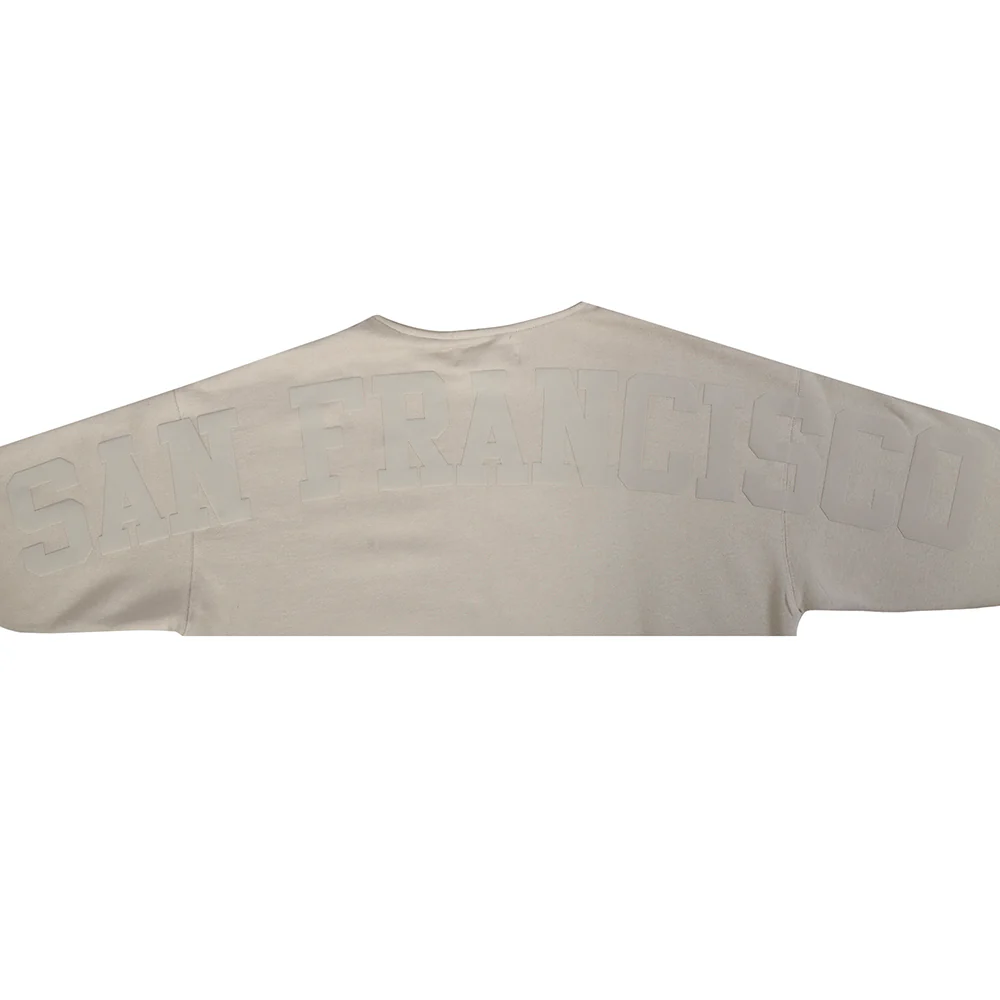 NFL SAN FRANCISCO 49ERS WINGSPAN MEN'S DROP SHOULDER FLEECE PULLOVER HOODIE (TAUPE) - Image 9