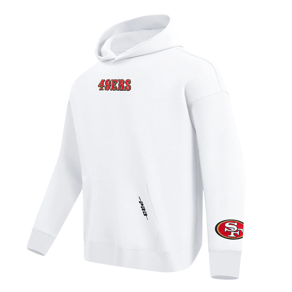 NFL SAN FRANCISCO 49ERS WINGSPAN MEN'S DROP SHOULDER FLC PO HOODIE (WHITE) - Image 3