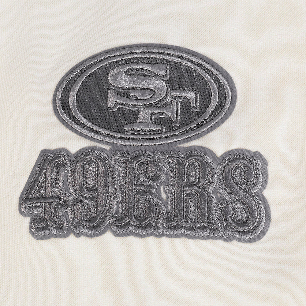 NFL SAN FRANCISCO 49ERS REVERSE FRENCH TERRY MEN'S DROP SHOULDER FLEECE CREWNECK (EGGSHELL) - Image 6