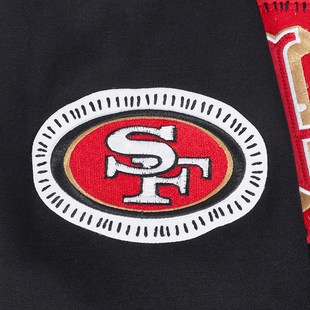 NFL SAN FRANCISCO 49ERS DIY PICK STITCH MEN'S DOUBLE KNIT PULLOVER HOODIE (BLACK) - Image 7