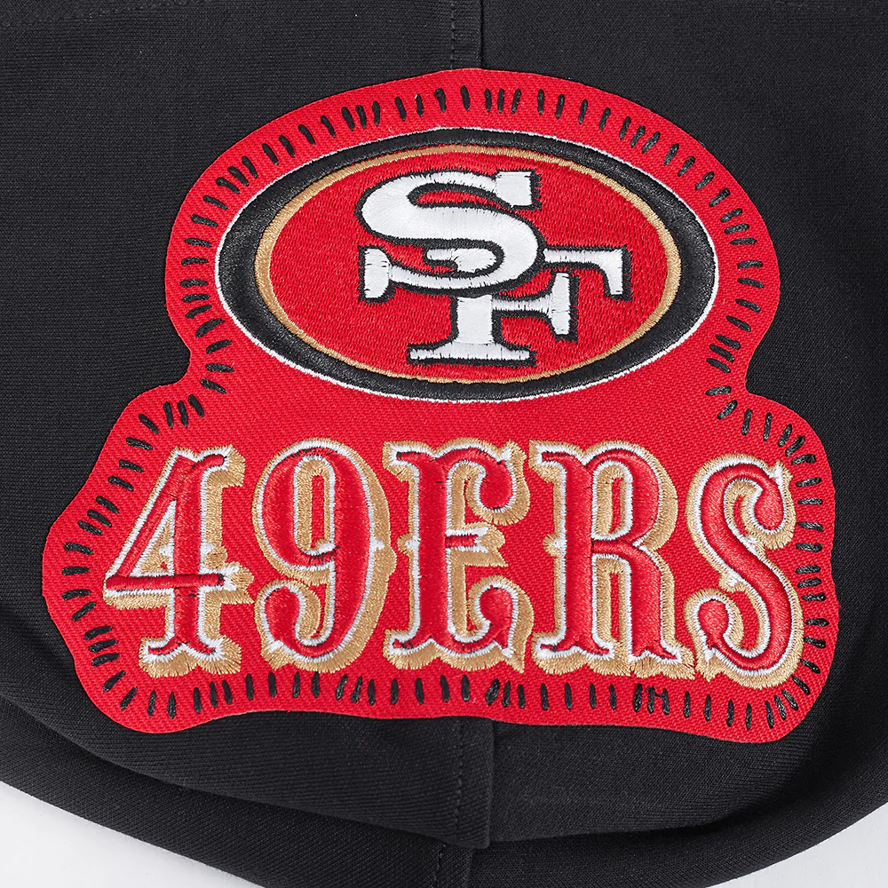 NFL SAN FRANCISCO 49ERS DIY PICK STITCH MEN'S DOUBLE KNIT PULLOVER HOODIE (BLACK) - Image 9