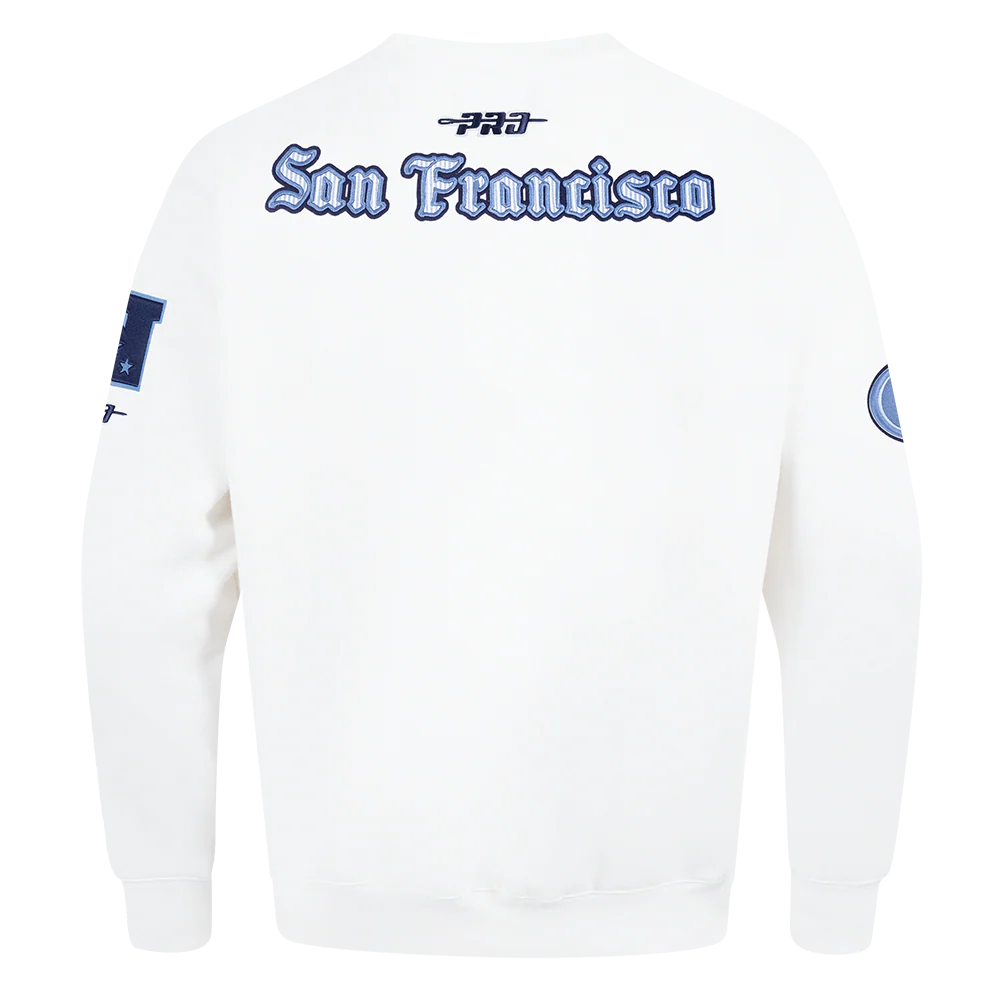 NFL SAN FRANCISCO 49ERS COUNTRY CLUB MEN'S DROP SHOULDER FLEECE CREWNECK (WHITE) - Image 3