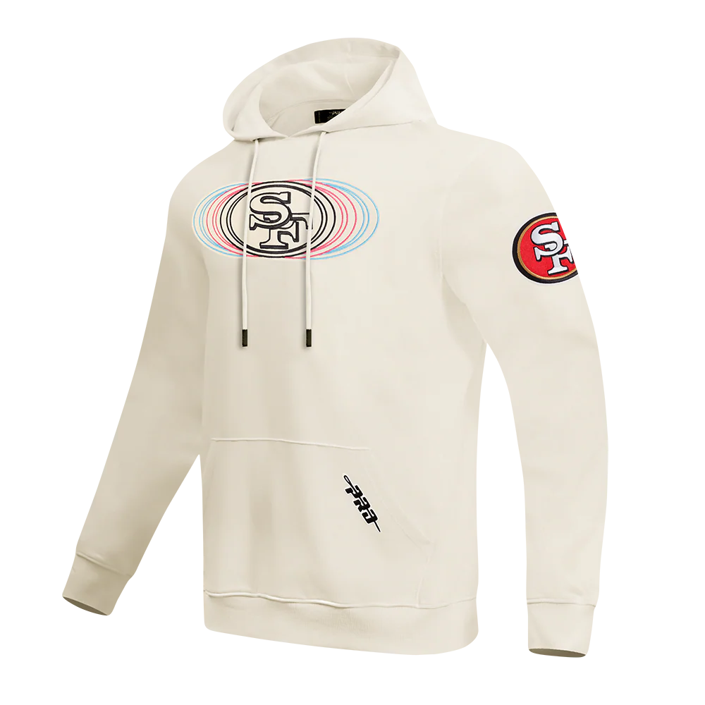 NFL SAN FRANCISCO 49ERS ECHO LOGO MEN'S FLEECE PULLOVER HOODIE (EGGSHELL) - Image 2