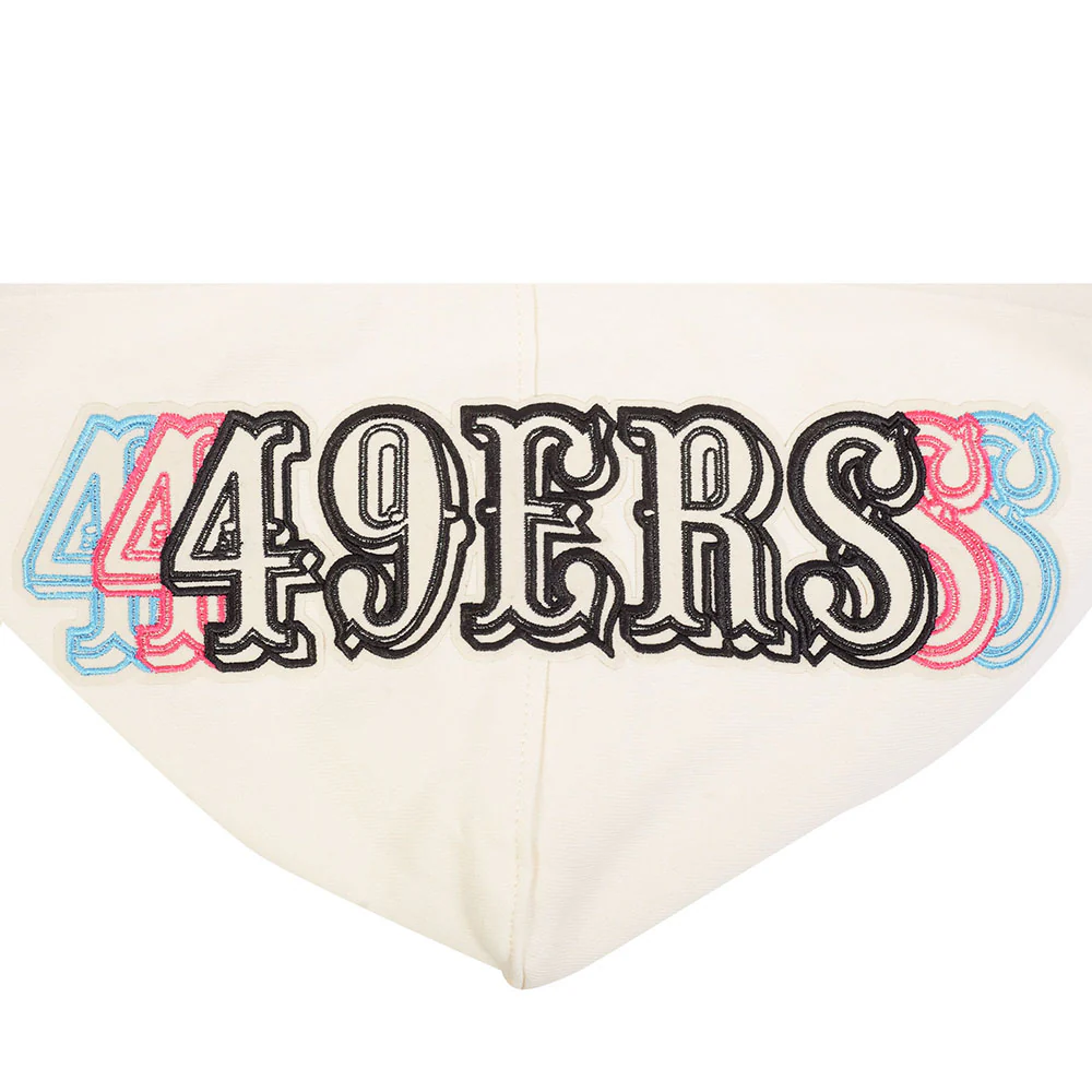 NFL SAN FRANCISCO 49ERS ECHO LOGO MEN'S FLEECE PULLOVER HOODIE (EGGSHELL) - Image 5