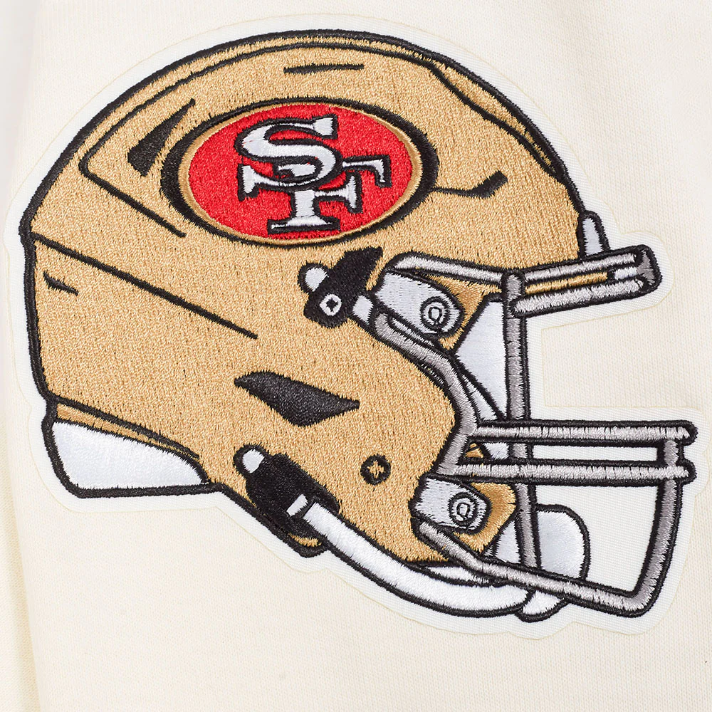 NFL SAN FRANCISCO 49ERS ECHO LOGO MEN'S FLEECE PULLOVER HOODIE (EGGSHELL) - Image 7