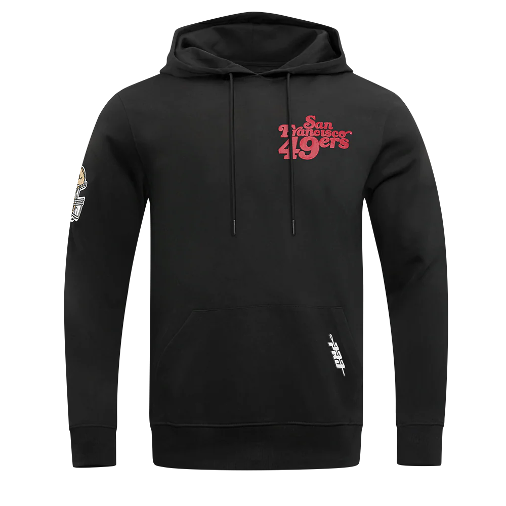 NFL SAN FRANCISCO 49ERS SOUVENIR MEN'S FLEECE PULLOVER HOODIE (BLACK) - Image 5