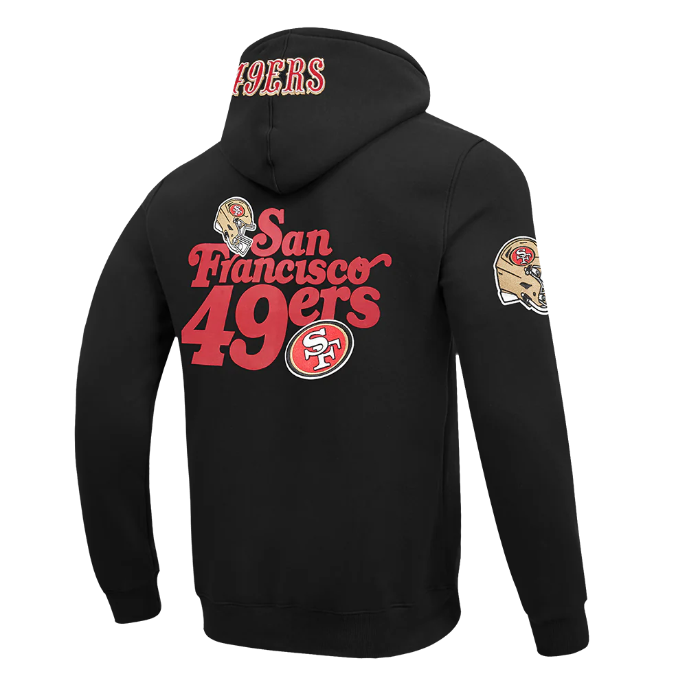 NFL SAN FRANCISCO 49ERS SOUVENIR MEN'S FLEECE PULLOVER HOODIE (BLACK) - Image 8