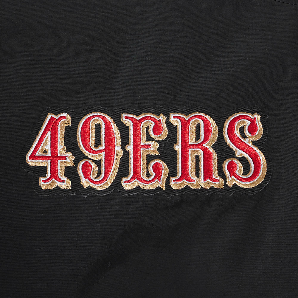 NFL SAN FRANCISCO 49ERS CLASSIC WIND SUIT MEN'S WOVEN FULL ZIP PULLOVER HOODIE (BLACK) - Image 7