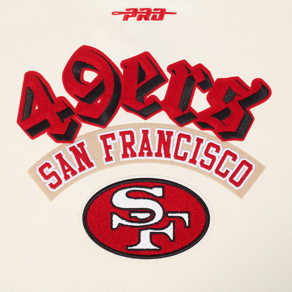 NFL SAN FRANCISCO 49ERS BEST OF MEN'S DROP SHOULDER FLC CREWNECK (EGGSHELL) - Image 8