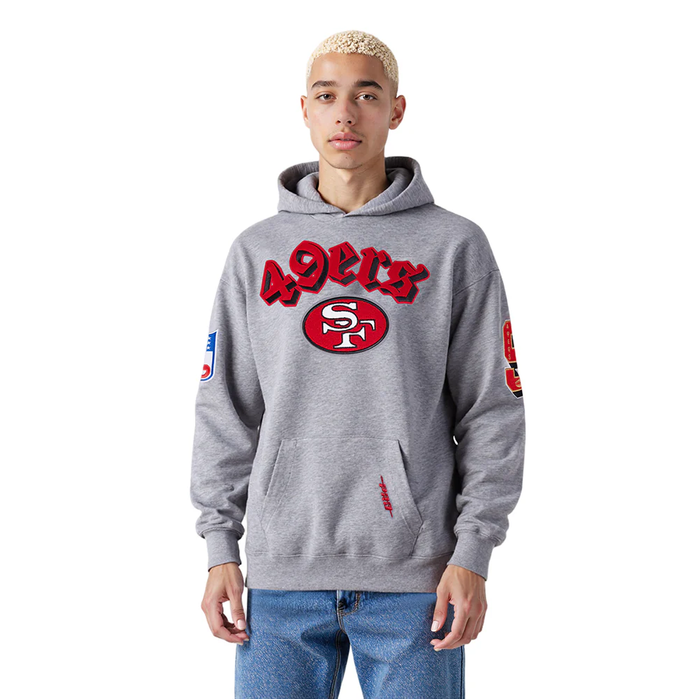NFL SAN FRANCISCO 49ERS BEST OF MEN'S DROP SHOULDER FLC PO HOODIE (DARK HEATHER GRAY) - Image 2