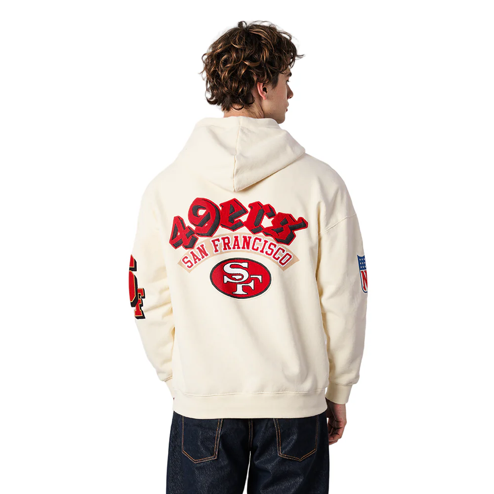 NFL SAN FRANCISCO 49ERS BEST OF MEN'S DROP SHOULDER FLC PO HOODIE (EGGSHELL) - Image 10