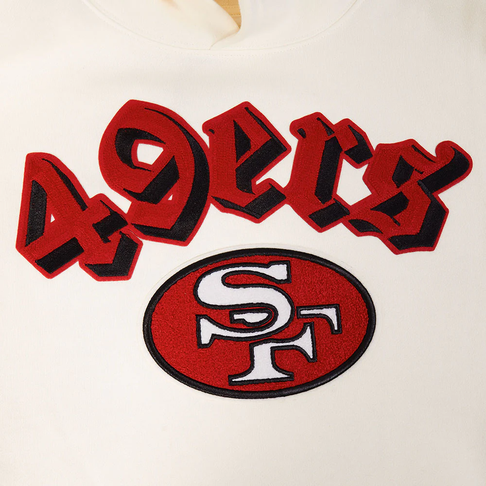NFL SAN FRANCISCO 49ERS BEST OF MEN'S DROP SHOULDER FLC PO HOODIE (EGGSHELL) - Image 13