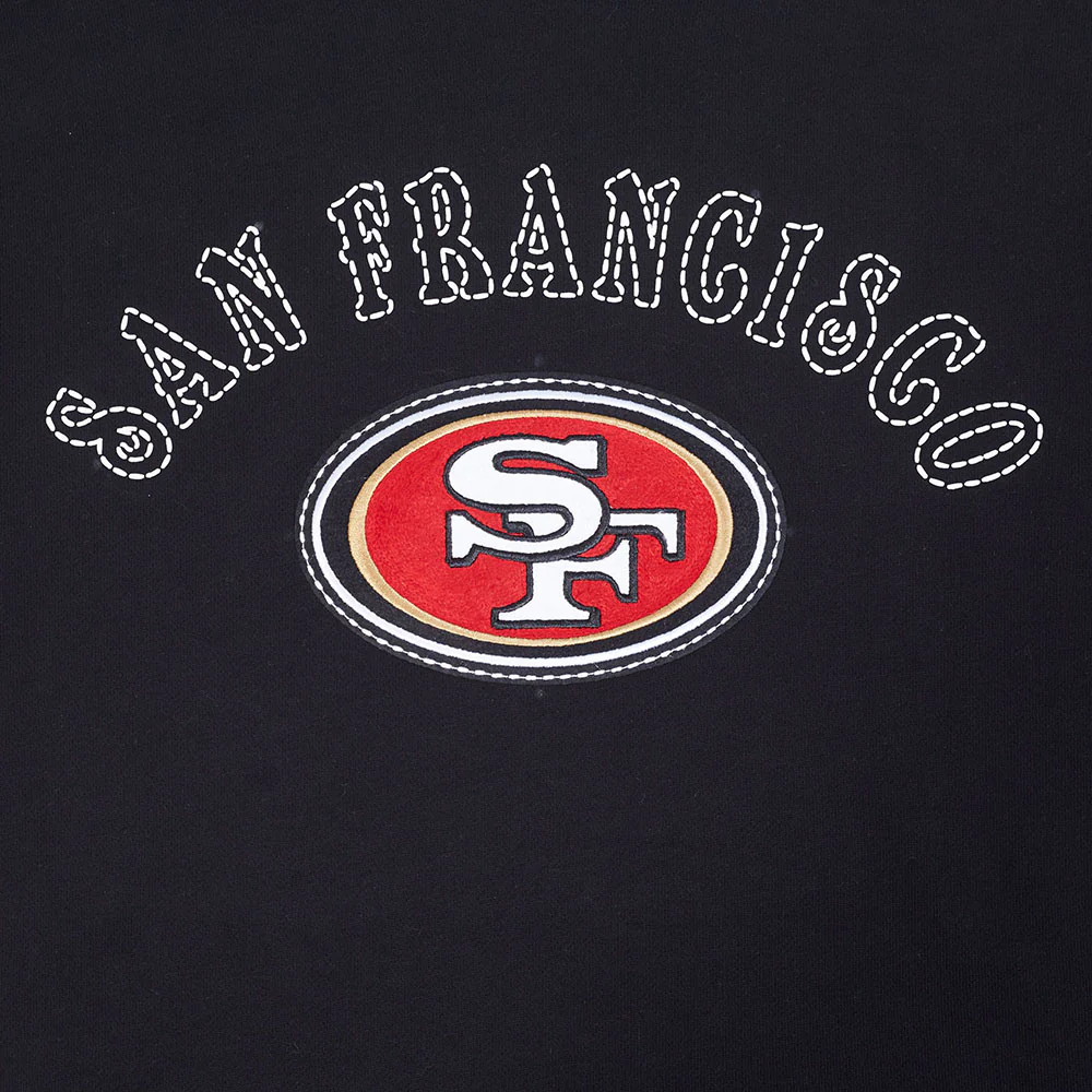 NFL SAN FRANCISCO 49ERS REBEL ATHLETICS MEN'S FLC PO HOODIE (BLACK) - Image 18