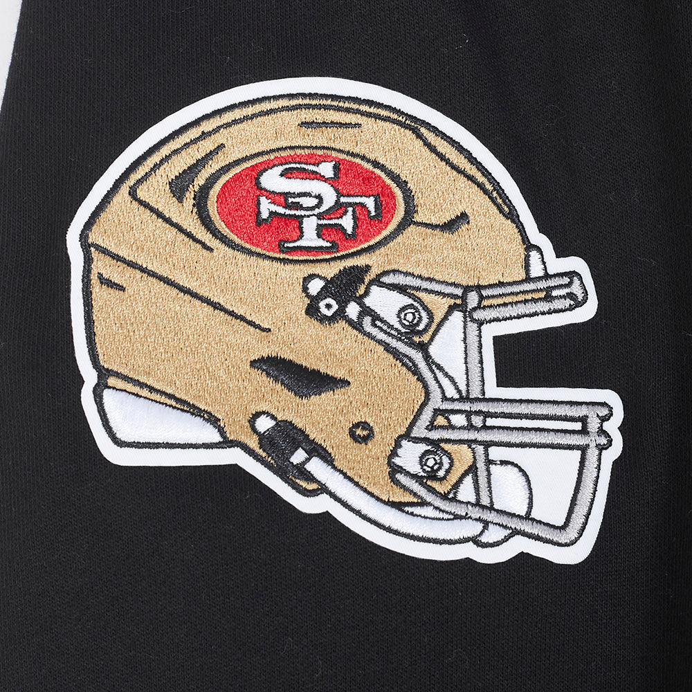NFL SAN FRANCISCO 49ERS TEAM BADGE MEN'S RIB PO HOODIE (BLACK/RED/BLACK) - Image 12