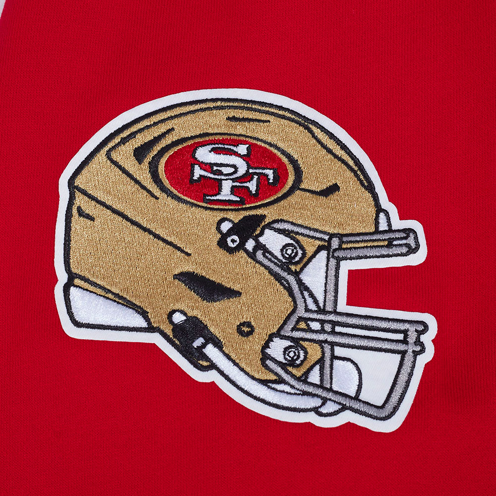 NFL SAN FRANCISCO 49ERS TEAM BADGE MEN'S RIB PO HOODIE (RED/BLACK) - Image 9