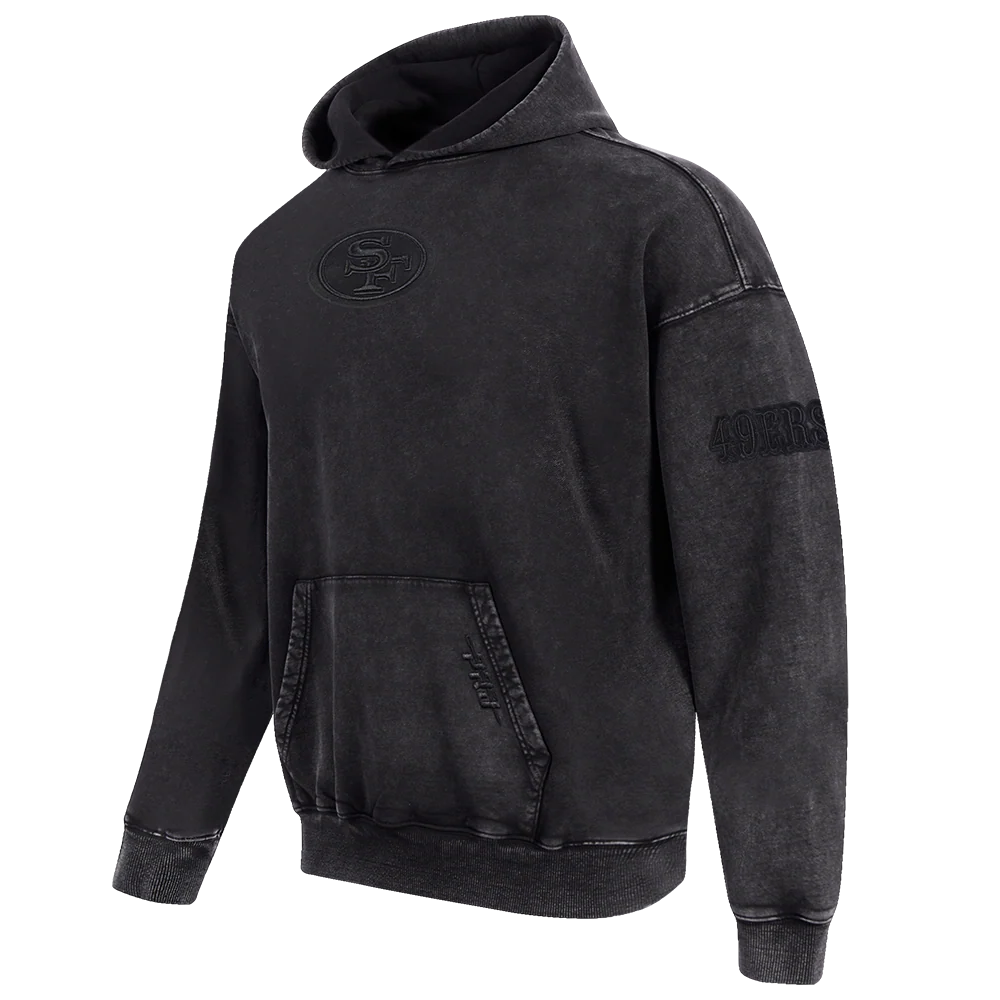 NFL SAN FRANCISCO 49ERS WASHED CLASSIC MEN'S ENZYME WASH DROP SHOULD (WASHED BLACK) - Image 6