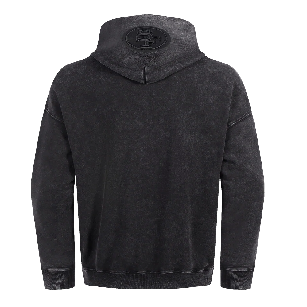 NFL SAN FRANCISCO 49ERS WASHED CLASSIC MEN'S ENZYME WASH DROP SHOULD (WASHED BLACK) - Image 7